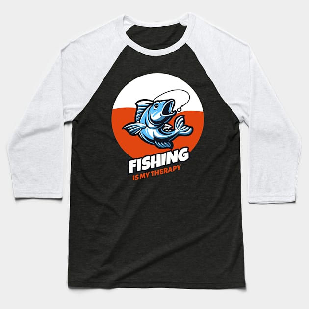 Fishing is my therapy 2 Baseball T-Shirt by Cectees